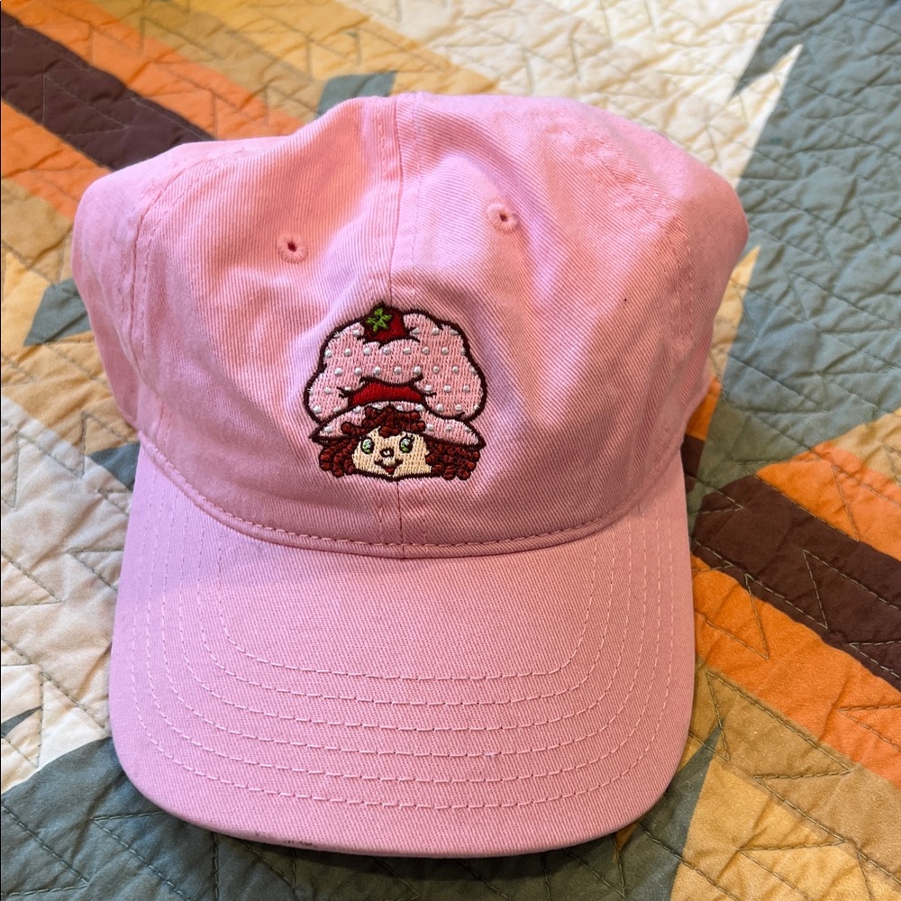 Cute Pink Strawberry Character Baseball Cap for Women